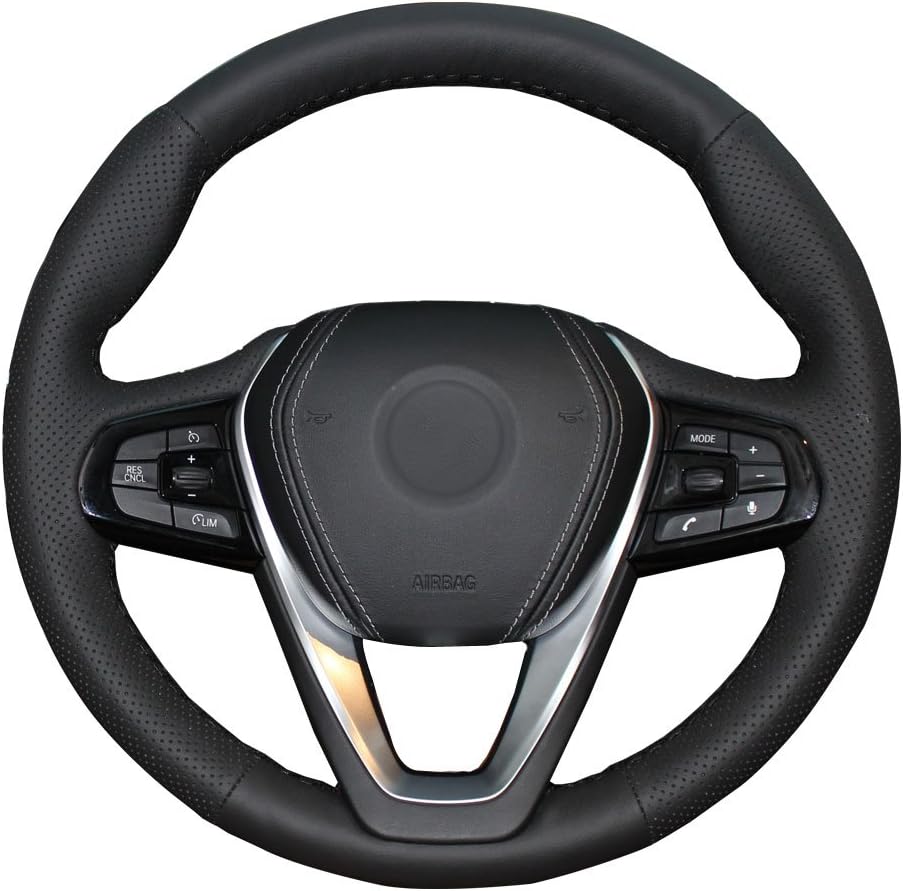 Eiseng Protective DIY Genuine Leather Steering Wheel Cover Sew Wrap for BMW 5 Series