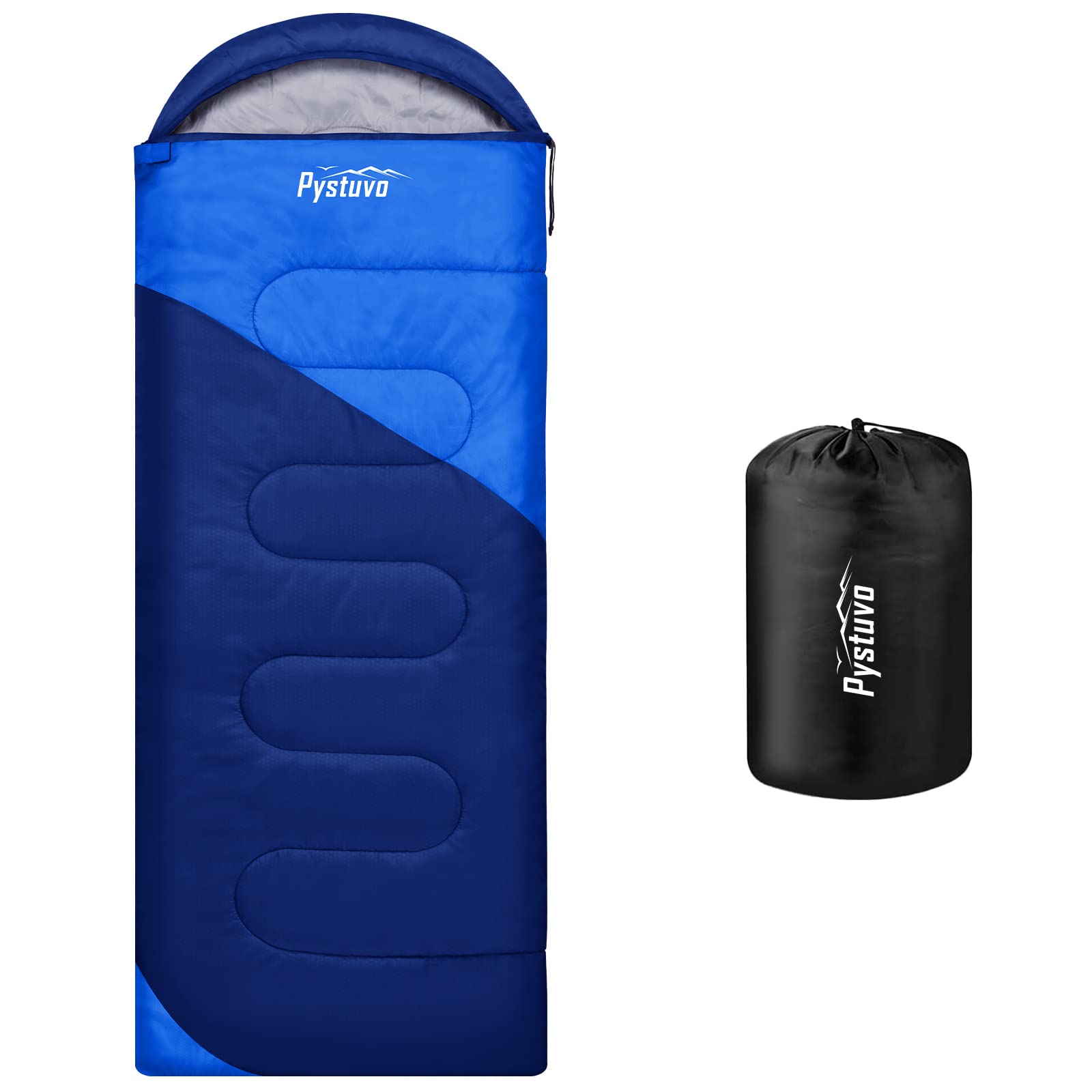 Pystuvo Sleeping Bag for Adults,4 Season Sleeping Bag,Lightweight,Waterproof Indoor & Outdoor Use,Comfortable Sleeping Sackfor Kids,Teens & Adults for Hiking,Backpacking and Camping,Green+Blue