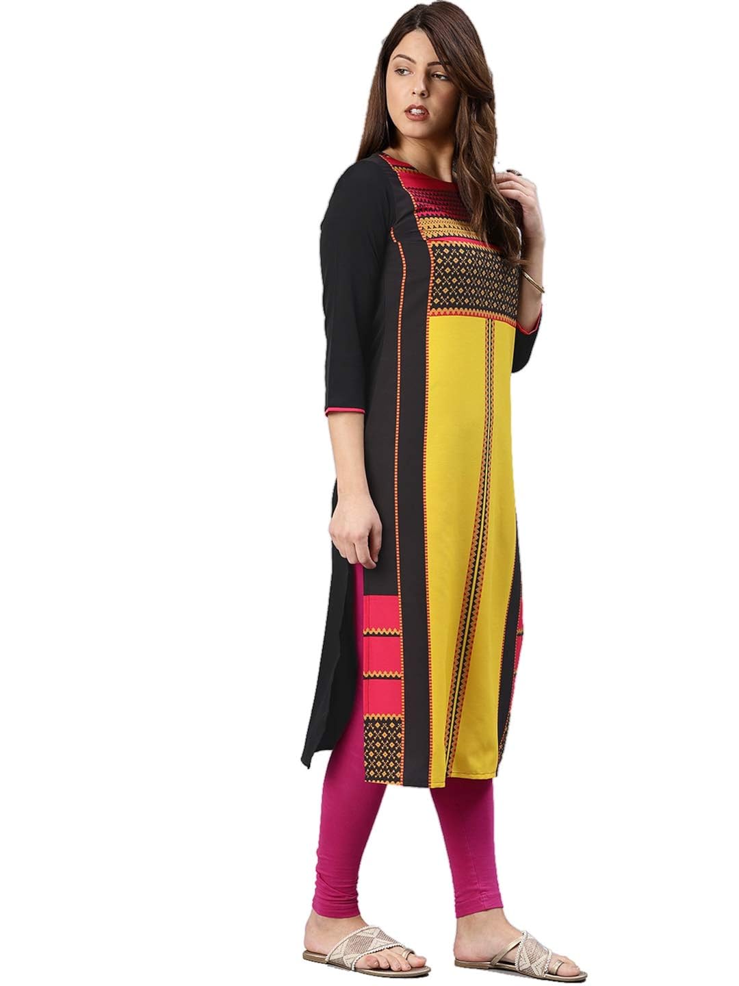 vaamsi crepe digital printed kurti(vpk1577_black_free size)
