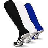 ELUTONG Soccer Socks for Youth Kids Adult 3 Pairs Knee High Football Athletic Sports Socks