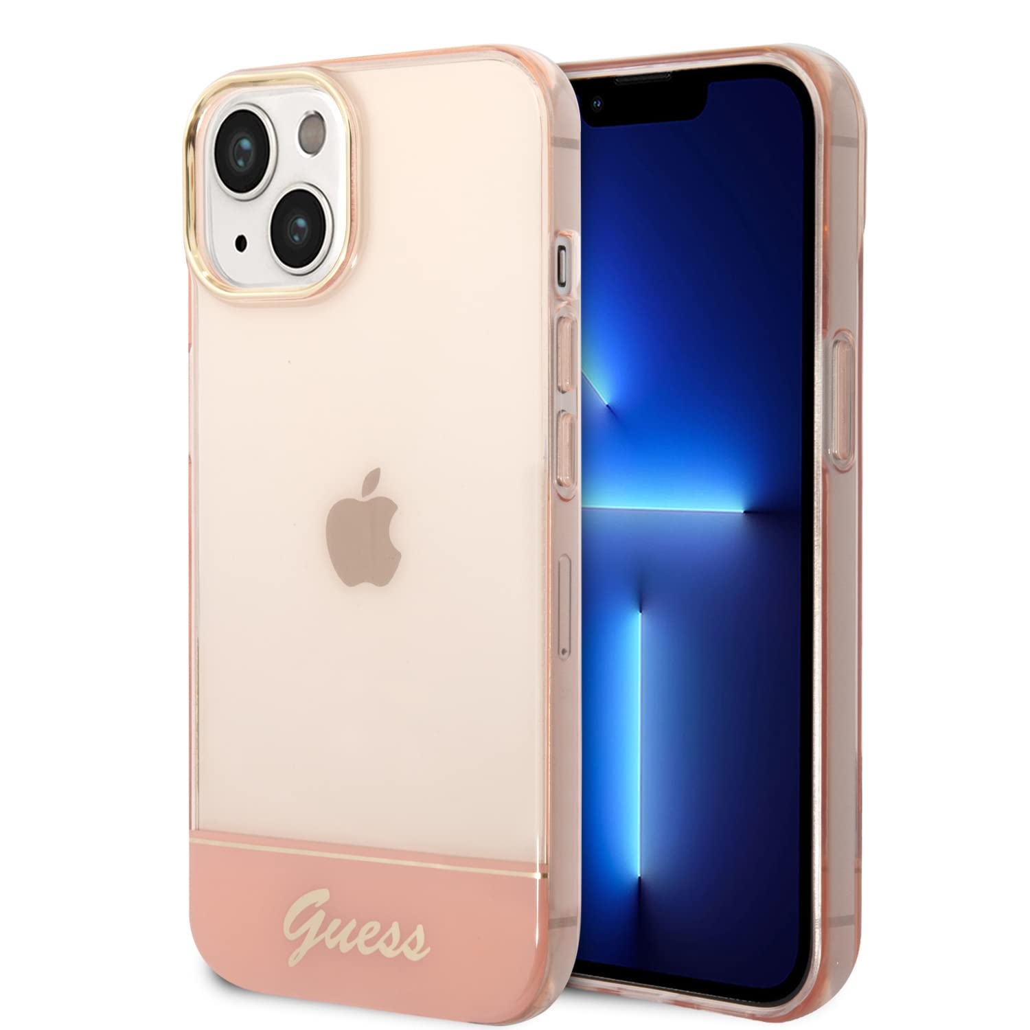 Guess GUHCP14MHGCOP Hard Case for iPhone 14 Plus 6.7 Inch Pink/Pink Translucent