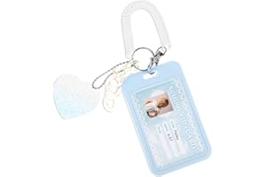 Amaxiu 3 Inch Acrylic Kpop Photocard Holder, Photocard Display Frame Kpop Photocard Stand Kpop Photocard Organizer with Keychain Love Heart Pendant for Tabletop Decor (Blue), 572977_2_9b8I6C2XZ