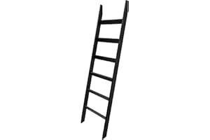 VASGOR 68" Blanket Ladder Wooden Decorative, Wall Leaning Blanket Holder Rack (Black)
