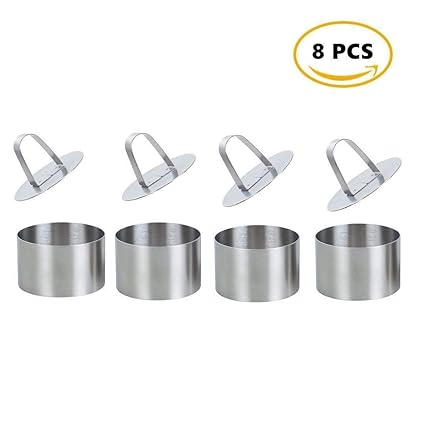 Worsendy Cake Pan Cake Mould Stainless Steel Food Cooking Presentation Rings Set 4 Pack