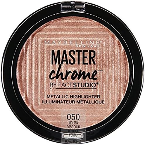 Maybelline Master Chrome Metallic Highlighter, #050 Molten Rose Gold, 0.24 oz (Pack of 2)