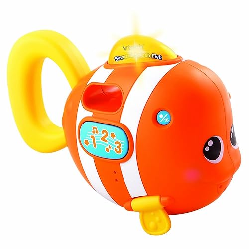 VTech Sing & Splash Fish, Bath Toy for 6 Month Olds + Sensory Bathtub Toy with Lights, Music & Sounds, Bath Time Gift for Babies & Infants 1, 2, 3 Years +, English Version
