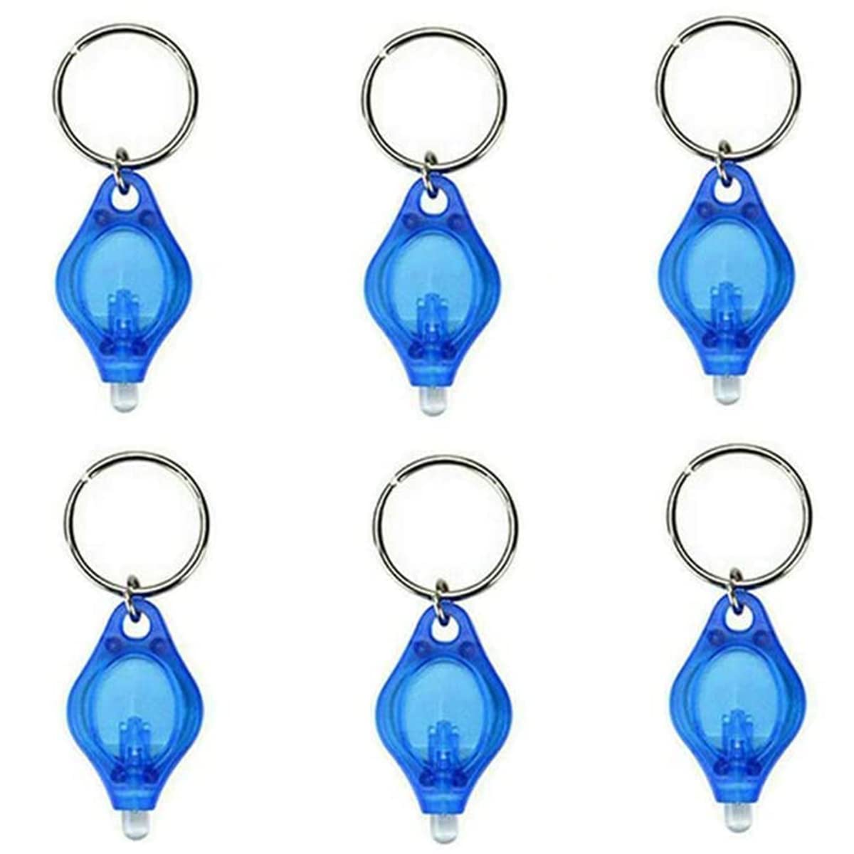 MACHSWON 6PCS Mini Keychain Torches Flashlight UV Money Checker Key-Chain LED Money Detector Light Key Ring Light Torch Blue