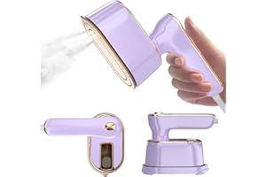 QUUEJENL Travel Steamer Iron for Clothes Mini - Portable Ironing Machine Travel Small Size Portable Steamer Travel College Dorm Home Essentials Steamer for Clothes(Purple)
