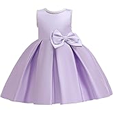 FGTWGS Little Girl Formal Dress Kids Wedding Satin Pageant Princess Birthday Party Ball Gown