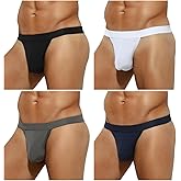 Casey Kevin Men's Sexy Breathable Mesh G-Strings Thong Bulge Pouch Tagless Underwear,4 Pack-Mutilcolor