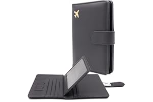 Deziliao Passport Holder for Women and Men, Passport Holder Card Slots, RFID Blocking Passport Wallet, Travel Essentials Cute Passport Cover Passport Case (Black)