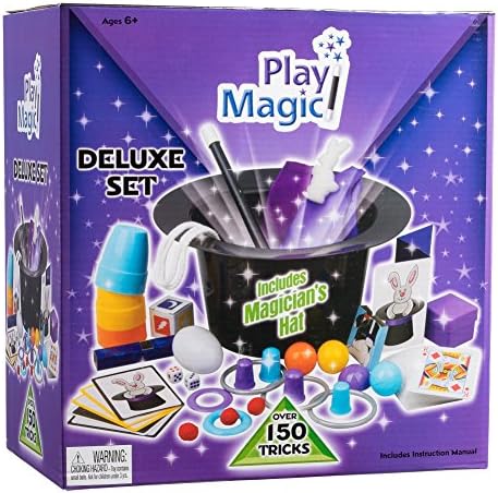 PlayMagic Deluxe Magician Set With over 150 Tricks and Magician Hat Included
