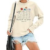 KIDDAD Christian Sweatshirts for Women Jesus Sweatshirt Bible Verse Sweatshirt Fruits of the Spirit Long Sleeve Pullover