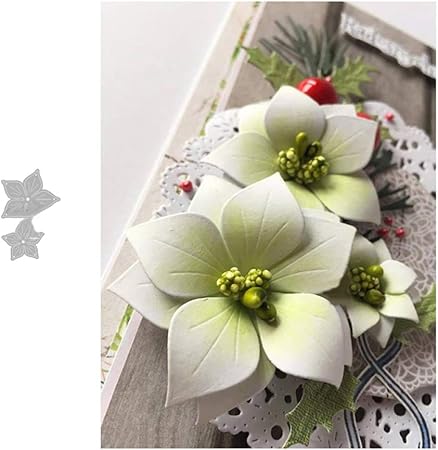 Stencil Stella Di Natale.Bbl345dllo Fustelle In Metallo A Forma Di Fiore Per Fai Da Te Scrapbooking Goffratura Biglietti Stencil Argento Amazon It Casa E Cucina