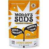 Molly's Suds Original Laundry Detergent Powder | Clean Laundry Detergent Powder for Sensitive Skin | Simple, Effective Ingredients, Stain Fighting | 120 Loads (Citrus Grove)