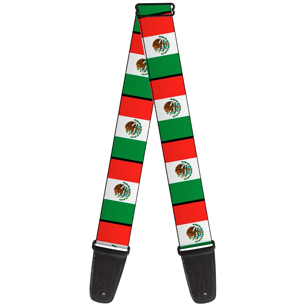 Buckle-Down Guitar Strap Mexico Flags 2 Inches Wide (GS-W31354)
