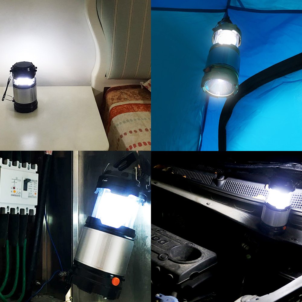 2-Pack LED Lantern, Solar Portable Outdoor Camping Collapsible Flashlight for Emergency supplies,Hurricane,Power failure, Waterproof LED Lighting (Golden)