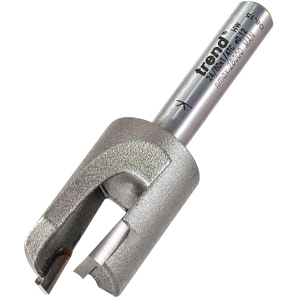 Trend Professional Plug Maker Router Cutter, 1/4 Inch Shank, 9.5mm Cut Diameter & 16mm Cut Length, Tungsten Carbide Tipped, 24/80X1/4TC