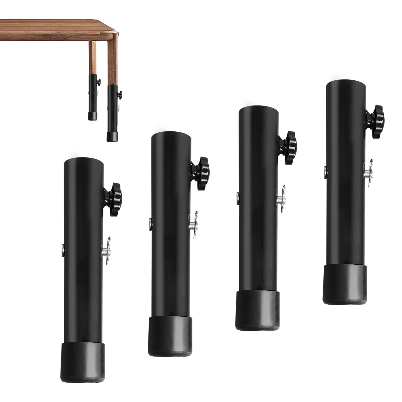 4 Pcs Folding Table Leg Extendsion, 20cm Table Leg Riser Table Support Lift Leg Adjustable DIY Metal Folding Desk Legs Chair leg Extenders Adjustable Height table leg Extenders for Bent/Straight legs