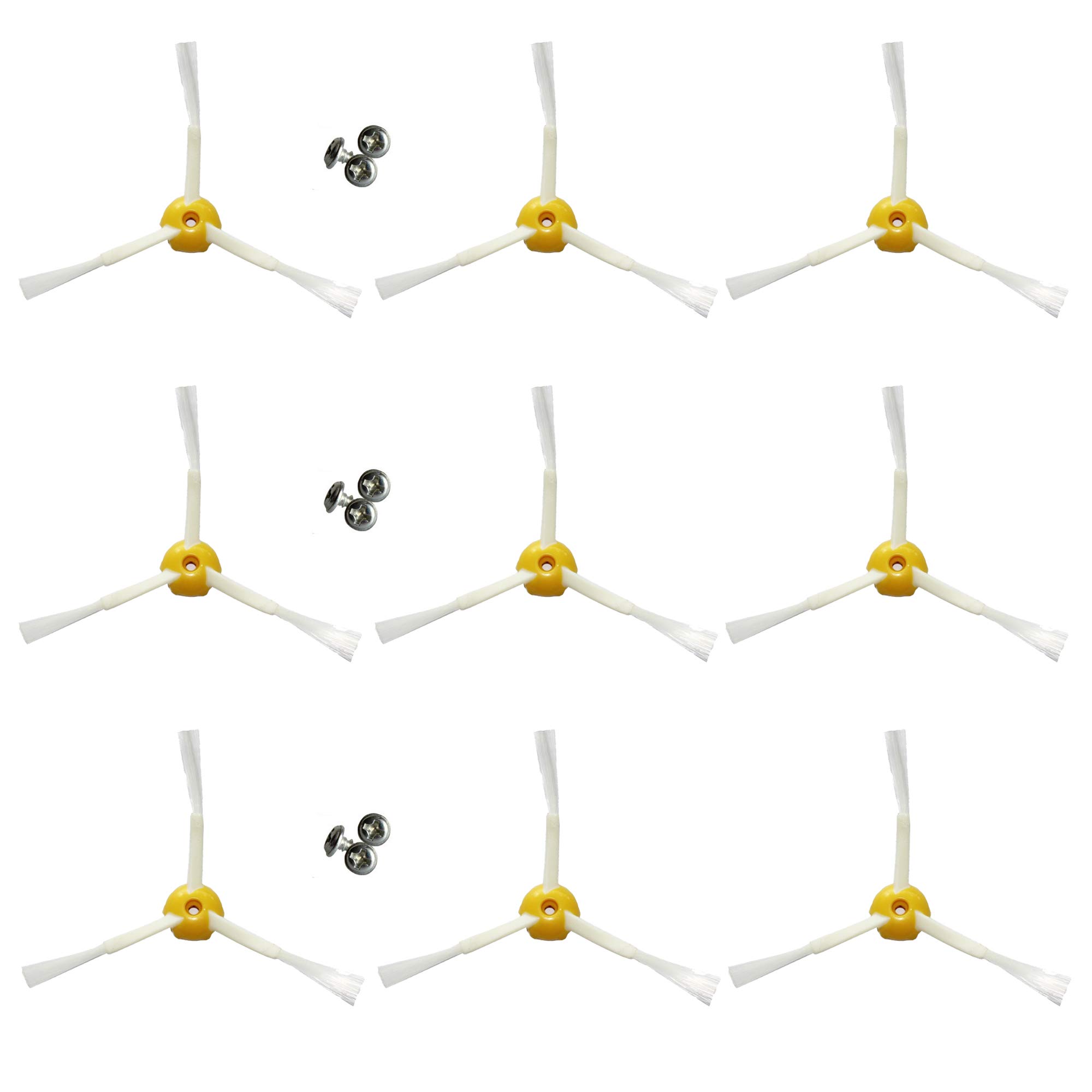 MIRTUX Essential Pack of 9 Side Brushes Compatible with Roomba 800 & 900 - 3 Blade Blade Kit - Quality Parts