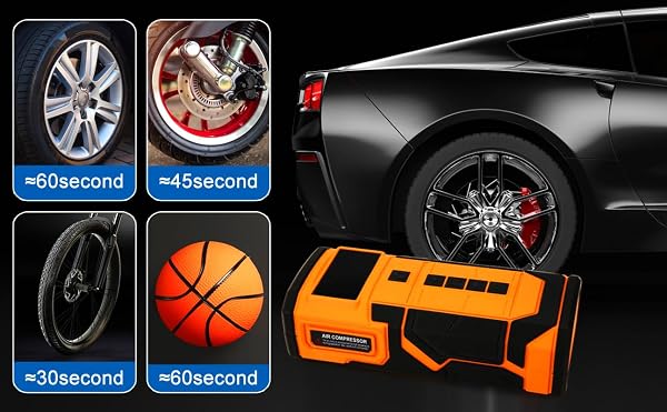 CAR JUMP STARTER WITH AIR COMPRESSOR, 3000A CAR BATTERY JUMPER STARTER PORTABLE (9.0 GAS/6.5L DIESEL) WITH 150PSL DIGITAL TIRE INFLATOR PORTABLE CAR JUMP BOX WITH JUMPER CABLES, CHARGER, LED LIGHT