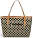 Micom Casual Signature Printing Pu Leather Tote Shoulder Handbag with Metal Decoration for Women (Black Grid)