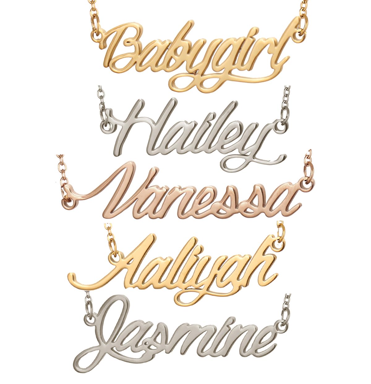 Aoloshow Lily Name Necklace Personalized Custom