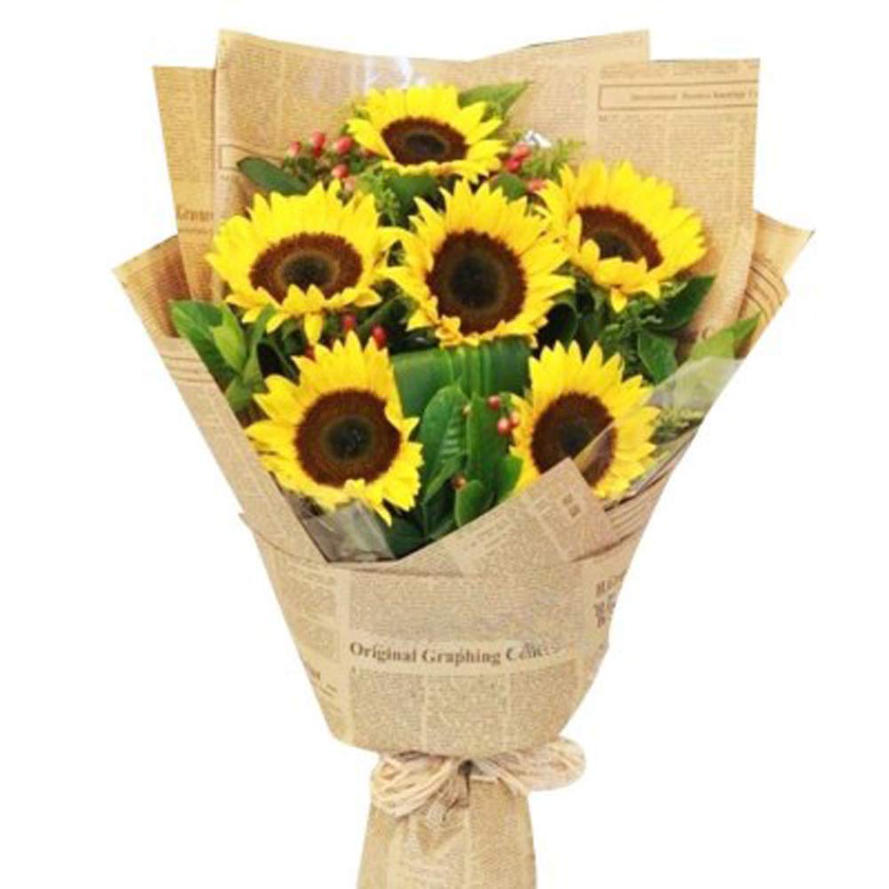 Flower Wrapping Paper Florist Paper for Bouquet Valentine's Day Flower Gift Wrapping Paper Vintage Newspaper Wrapping Paper for Anniversary Birthday Gift Present Handmade Crafts Packing Paper 42Sheets