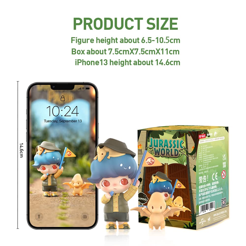 POP MART DIMOO Jurassic World Blind Box Figures, Random Design Toys for Modern Home Decor, Collectible Toy Set for Desk Accessories, 1PC