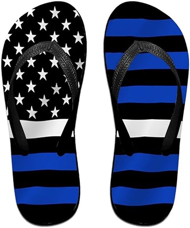 white line flip flops