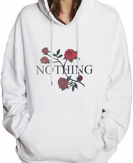 Rose embroidered hoodie women's Clearance