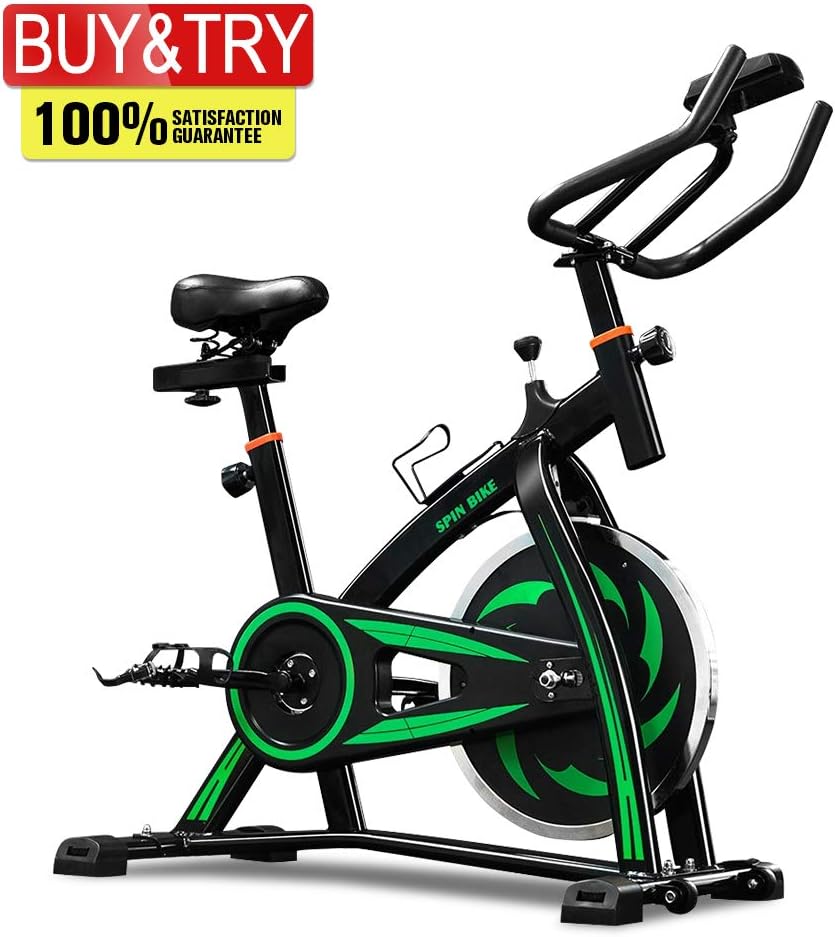 MIERES Indoor Cycling Exercise Bike Used for Studio,Gym,Home, Whit Adjustable Handlebars & Seat On Board Computer Reads Speed, Distance, Time, Calories + Pulse,Cycles Machines