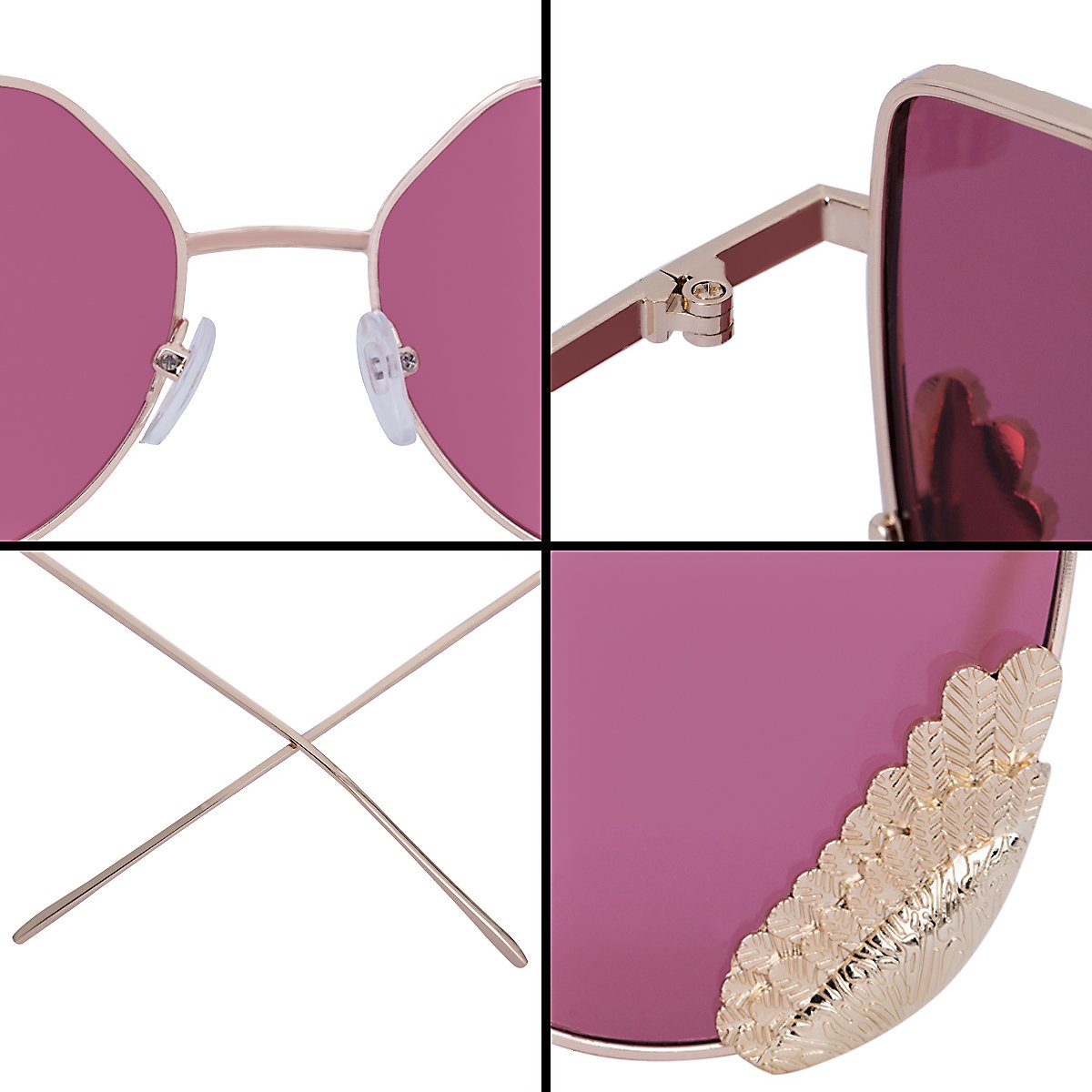 WISH CLUB Women Cat Eye Sunglasses Fashion Designer Transparent UV 400 Stylish Modern Party Glasses (Light Pink)