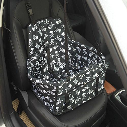 Sporer Travel Pet Animal Car Mat Seat Cover,Pets Front Seat Basket With Seat Belt Waterproof Bicycle Booster Seat Basket For Small/Medium/Large Dog Cat Up To 15-28lbs (skeleton)