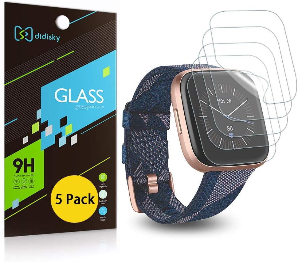 Didisky Screen Protector for Fitbit Versa 2, [5 Pack] HD Clear Flexible Film Not Glass [Max Coverage] [Bubble-Free] [No Lifted Edges] Screen Protective Film