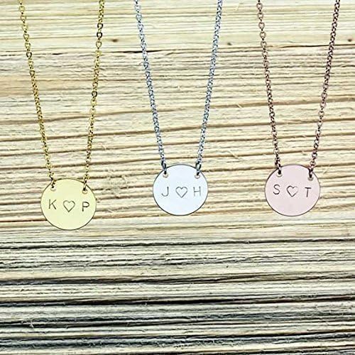 Christmas gift,Love Coin Disc necklace-Engraved necklace,Custom Jewelry,Rose gold plated,Hand stamped,Silver necklace, Gold jewelry,Valentine's day gift