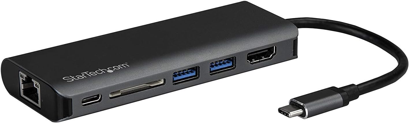 Amazon Com Startech Com Usb C Multiport Adapter Portable Usb C Dock To 4k Hdmi 2 Pt Usb 3 0 Hub Sd Sdhc Gbe 60w Pd Pass Through Usb C Travel Mini Docking Station Usb Type C Thunderbolt 3