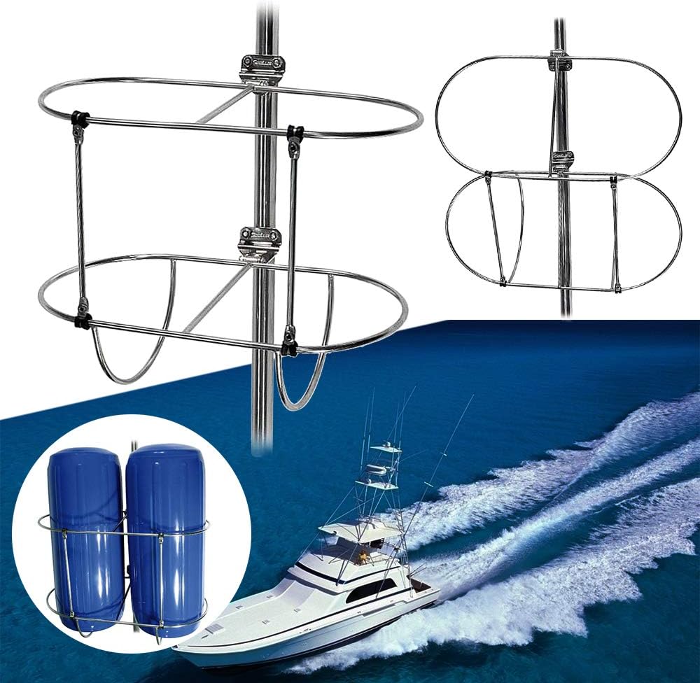 Marine StainlessSteel Double Fender Holder Rack for Boat