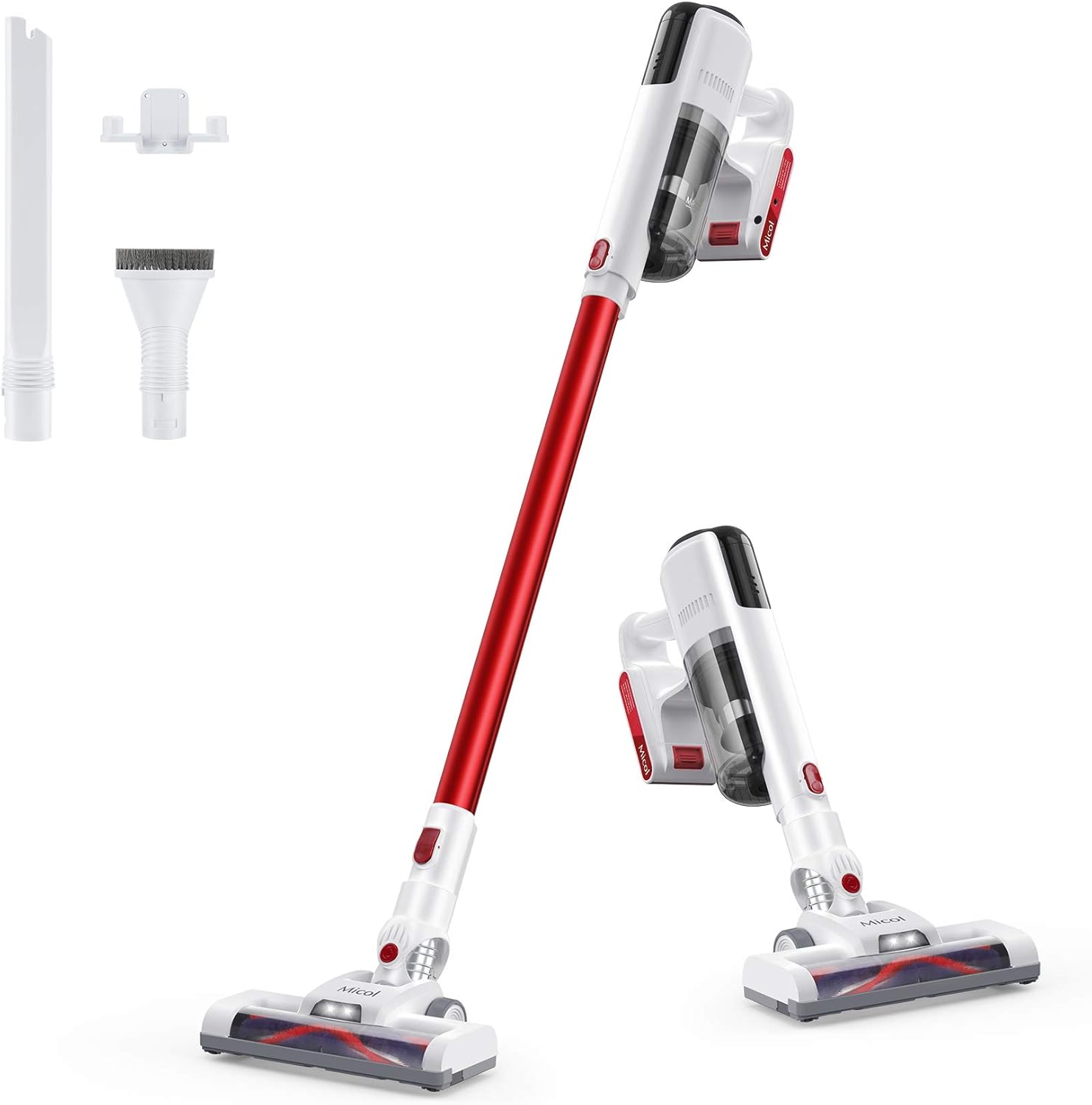 Micol Cordless Vacuum Cleaner, 20Kpa 4 in 1 3 Power Modes Stick Vacuum with Brushless Motor Up to 35 Mins Max Runtime Detachable Battery for Home Hard Floor Carpet Pet Hair-007 -
