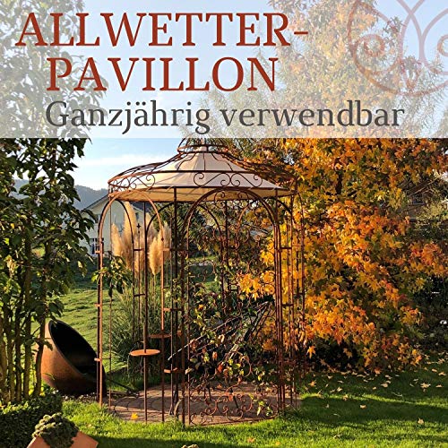 ELEO Siena wunderschöner Gartenpavillon Winterfest mit 2 x Rankgitter Edera I Stabiler Rundpavillon Anthrazit Ø 2,1 m I… – Bild 2