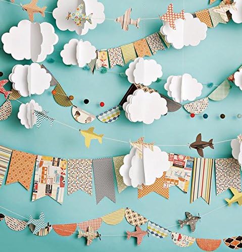 Cloudy Day Airplanes - Photo Backdrop 5'x7' for photography studio