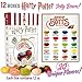 Wizard Party Favors - 12 Boxes Harry Potter Bertie Botts Every Flavour Beans, 12 Wands, 48 Bookmarks (4 Styles), 20 Lightning Bolt Scar Tattoos - Great for Birthday and Theme Party Prizes