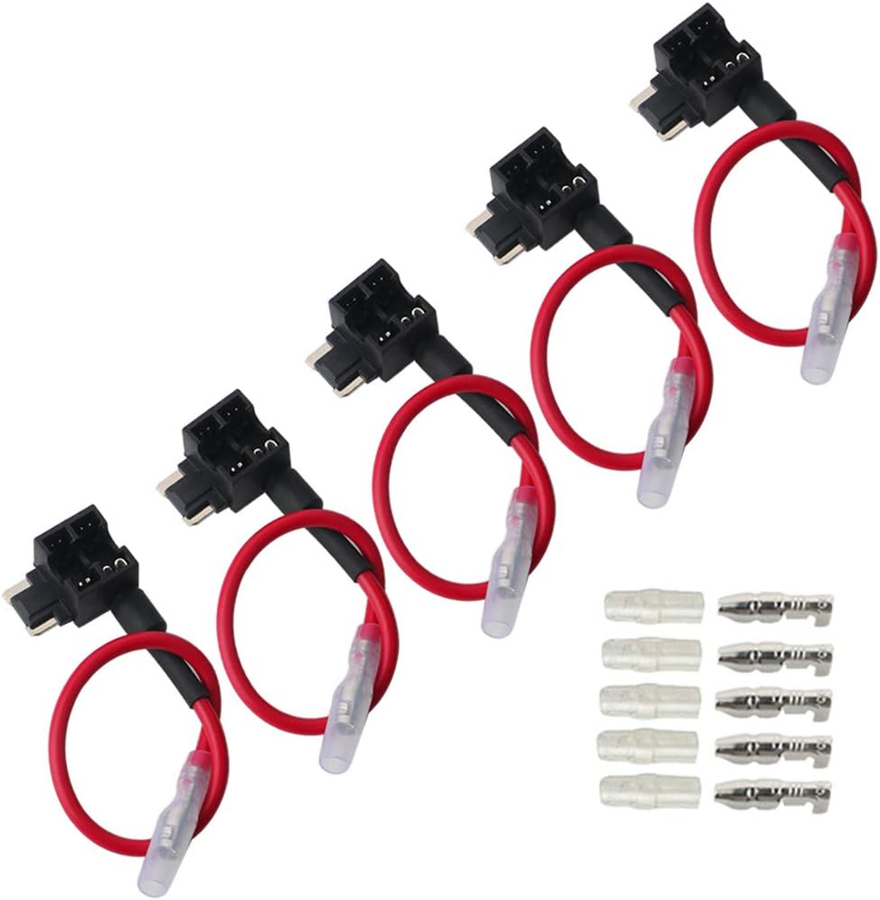 QitinDasen 5Pcs Premium ACN Low-Profile Add-A-Circuit Fuse Tap, Piggy Back Blade Fuse Holder Kit with Wire Harness - Image 5
