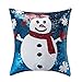 Homecy Reversible Sequins Pillow Cover Christmas Snowman Patten Mermaid Throw Cushion 16x16 Inch