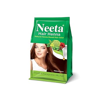 Neeta Hair Henna Natural Henna Based Hair Color (Natural Brown Pack of 4) 125gm each Pack