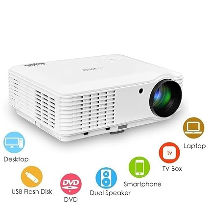 1280 * 800, EUG LCD LED Proyector HD Cine en casa proyector HDMI ...