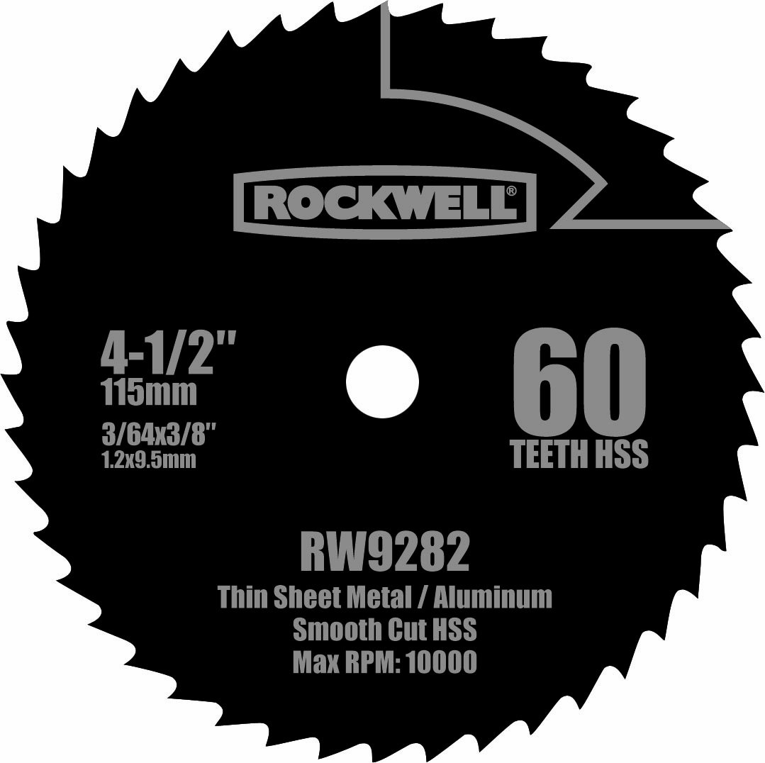 Rockwell RW9282 4 1/2-Inch 60T High Speed Steel Compact Circular Saw Blade