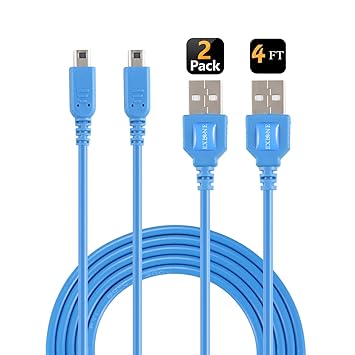 EXLENE 3ds Ladekabel (2 Pack),Nintendo 3ds Ladegerät USB Ladekabel für Nintendo 3DS/New 3DS XL/2DS/New 2DS XL LL/DSi/DSi XL (