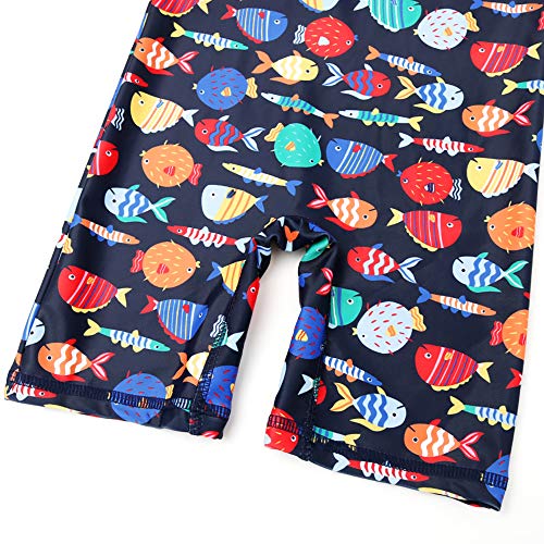 Baby Toddler Boys Shark Swimsuit Short Sleeve Bathing Suit-One Piece Swimwear Infant Toddler Sunsuits for Baby Boys with UPF 50+ Sun Protection - Thumbnail 2