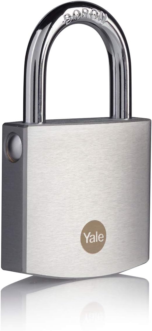 Yale - Y120B/50/127/1 High Security 50mm Brass Padlock with Chrome Finish - Open Boron Shackle - 3 Keys